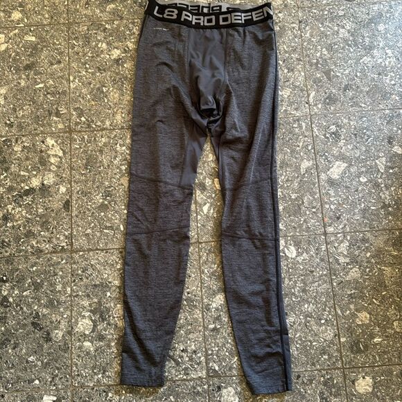 Layer 8 Pro Defend Qwick-Dry heather gray, mesh panels muscle support leggings - Picture 1 of 7